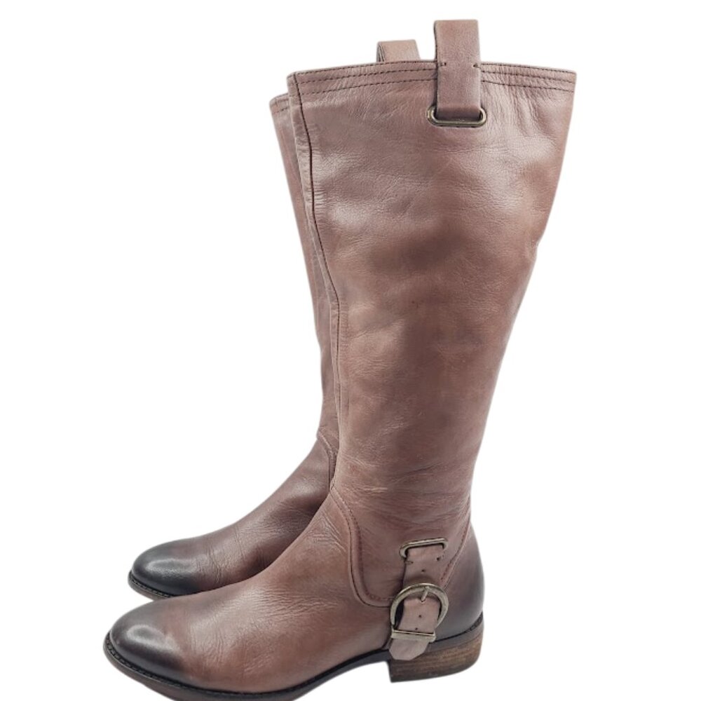 Marc New York Women's Brown Andrew Ombre Leather Classic Moto Boot Size 8M